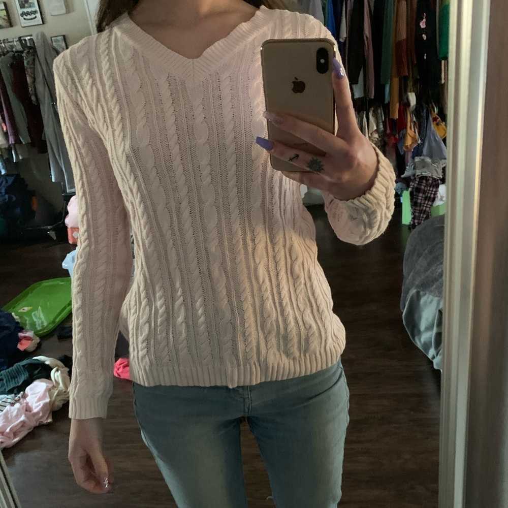 Pastel cable knit sweater
